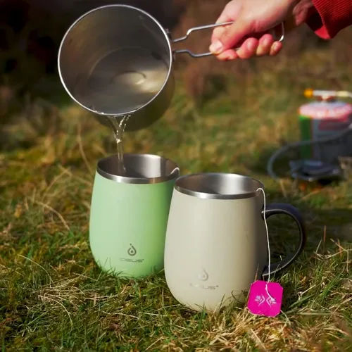 Miniatura 8 de Ideus Taza de café aislada de 16 onzas con asa y tapa, taza de café térmica al vacío de acero inoxidable de doble pared, taza de café de viaje