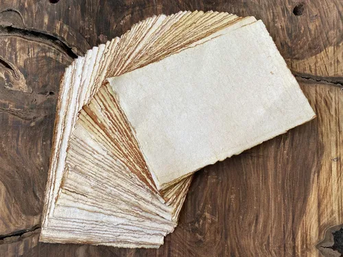Miniatura 8 de Papel en Blanco de Borde Antiguo Hecho a Mano Wanderings - 5.8x8.3 (A5) - Paquete de 50 A5 para Escritores, Invitaciones, Manualidades - Papel Papel