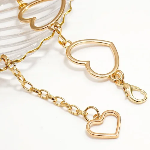 Miniatura 5 de Cadena de cintura de metal para mujer, colgante de corazones de amor ajustable