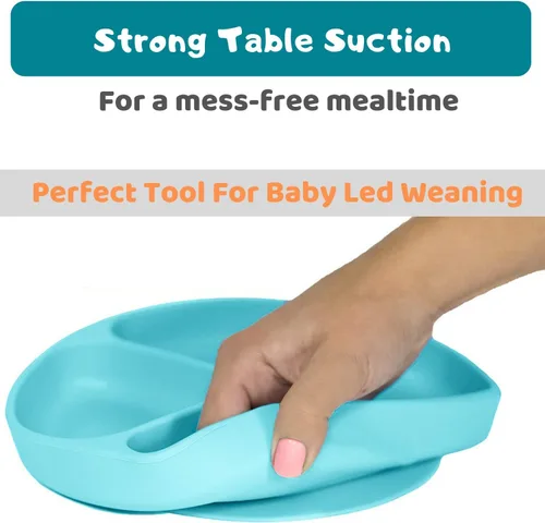 Miniatura 2 de Plato de succión para niños pequeños Sin BPA, 100% silicona de grado alimenticio Apto para microondas, lavavajillas y horno Platos