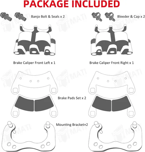 Miniatura 6 de M MATI Pinzas de freno traseras izquierda derecha para Polaris Ranger 570 700 800 6x6 900 1000 Crew Diesel RZR 4 900 MVRS 700 800 1911762 1911764
