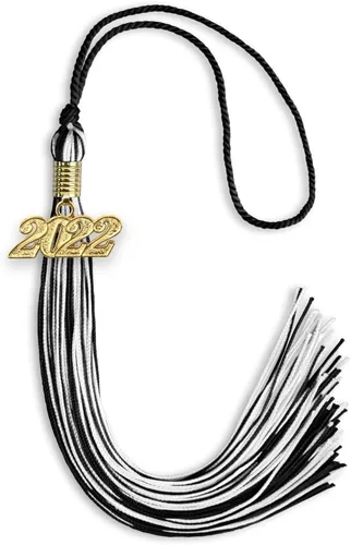 Miniatura 92 de Endea Graduation - Borla de doble color mixto con fecha dorada (negro/dorado antiguo, 2021)