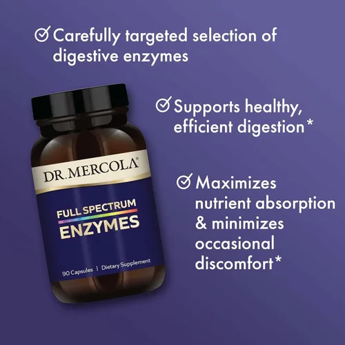 Miniatura 4 de Dr. Mercola Enzimas de espectro completo - 22 enzimas diferentes - Apoya la salud digestiva e inmunológica - Ayuda a digerir carbohidratos, grasas
