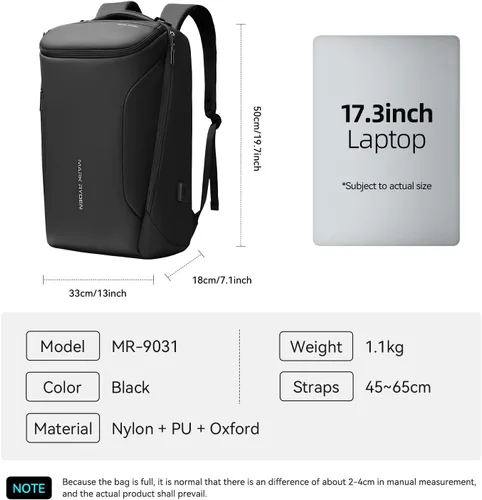 Miniatura 6 de MARK RYDEN Mochila de negocios para hombres, mochila impermeable de alta tecnología con diseño de forma de coche deportivo y puerto de carga USB