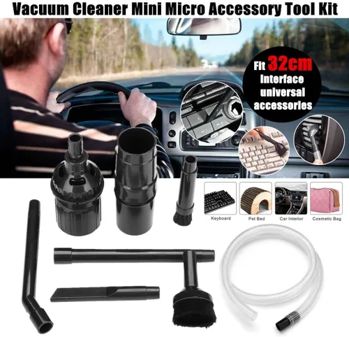 Miniatura 2 de Kit de accesorios de micro 9 piezas, mini herramienta de aspiradora para vehículo de automóvil, limpiador universal, boquilla de cepillo