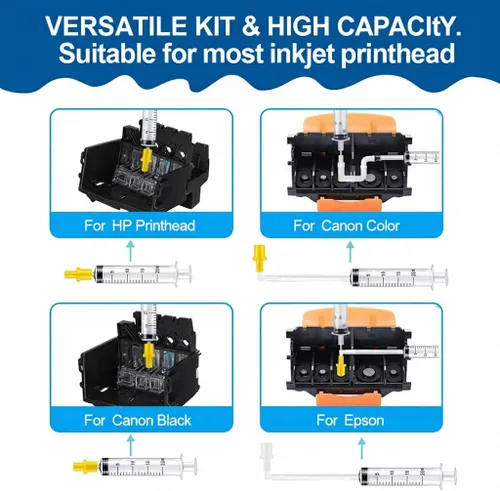 Miniatura 5 de Kit de limpieza de cabezal de impresión para impresoras Epson EcoTank e impresoras de inyección de tinta HP Canon Brother 3.4 fl oz Solución