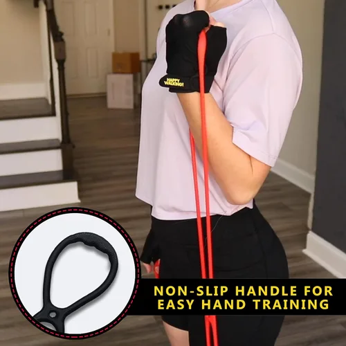 Miniatura 3 de Walk At Home Guantes de entrenamiento negros Happy Walking Fitness para hombres y mujeres con 7 anillos ajustables bandas de resistencia bandas