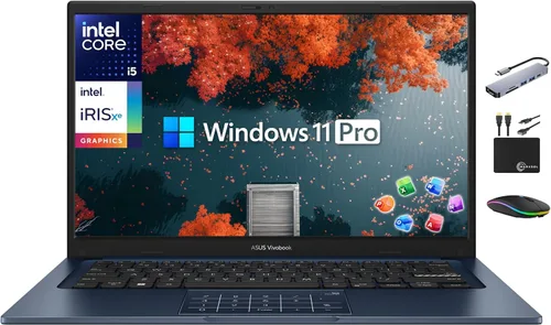 ASUS Vivobook Laptop Business Computer 2025-2026, Microsoft Office de por vida, Copilot, pantalla FHD de 14 pulgadas, CPU Intel i5 de 10 núcleos, 16