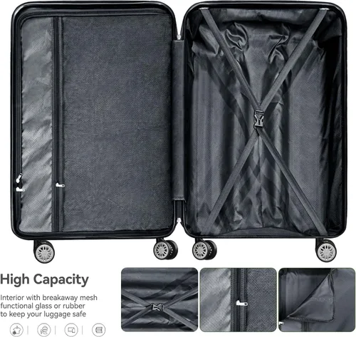 Miniatura 6 de 202428inch Equipaje Sets Durable Maleta Sets con Doble Spinner Ruedas TSA Lock, verde (C-Mint Green)