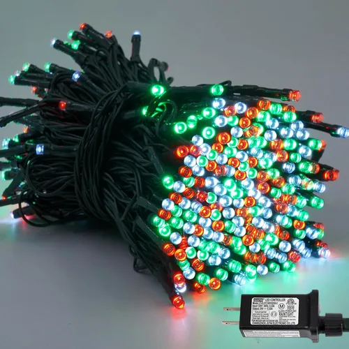 Miniatura 35 de YEGUO 200 luces LED de 66 pies para Navidad, exteriores, impermeables, cadena de luces blancas cálidas para interiores, 8 modos, cable verde, luz