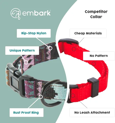 Miniatura 6 de Collar para Perros Embark Adventure – Collar de Nailon Elegante y Duradero para Perros Medianos, Collar para Mascotas Cómodo y Ajustable para Perros