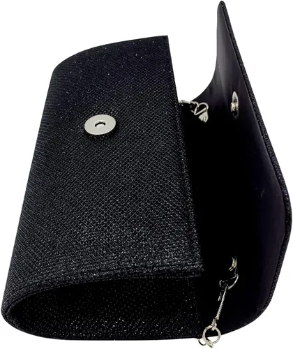 Miniatura 5 de Bolsa de noche con purpurina de satén para mujer elegante bolso de mano con solapa para smartphone