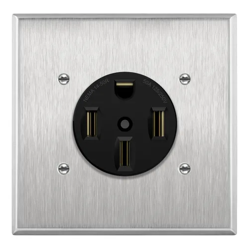 Miniatura 17 de ENERLITES Toma de corriente de 50 amperios para vehículos recreativos y eléctricos, NEMA 14-50R, 3 polos, 4 cables (solo cobre 10, 8, 6, 4 AWG)