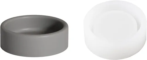 Bandeja de vela de cemento simple Molde de silicona cilíndrico de hormigón Contenedor de vela Molde de contenedor de vela DIY Vela Vessel SH0886