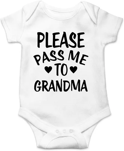 Miniatura 13 de CBTwear Please Pass Me To Grandma - Body divertido para bebé, ropa para recién nacido, mameluco unisex