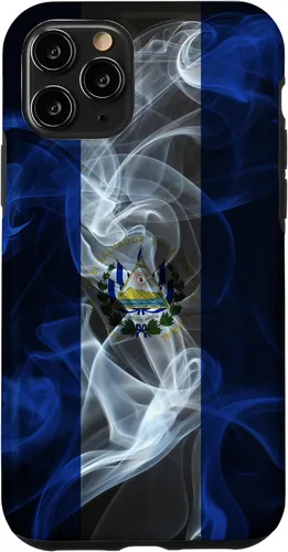 Miniatura 28 de Funda para iPhone 12/12 Pro Smoky El Salvador Bandera - Funda de Orgullo Salvadoreño Estilo Humo