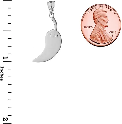 Miniatura 2 de Dijes de buena suerte de plata de ley fina con dije de chile jalepeño, Plata esterlina