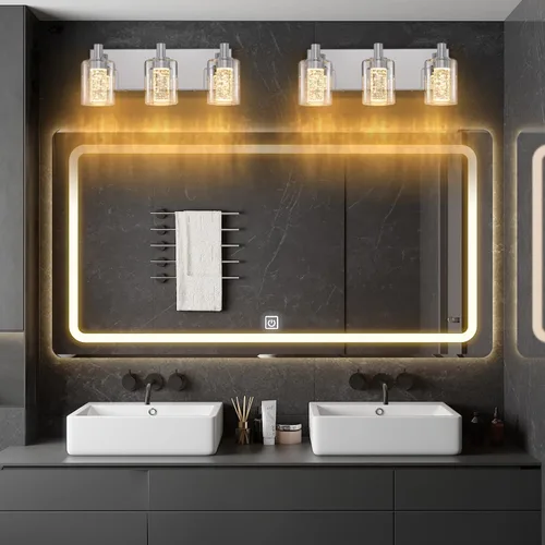 Miniatura 6 de SineRise - Luz de tocador con 3 modos de color (3000K/4000K/6000K), lámpara de baño LED con protección ocular, lámpara de pared moderna regulable