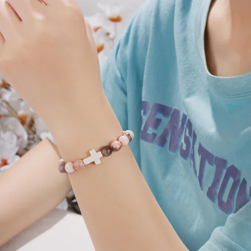 Miniatura 3 de JoycuFF Regalos cristianos pulsera de cruz para mujer, fe de Pascua, católica, religiosa, joyería cristiana, bautismo, comunión significativa