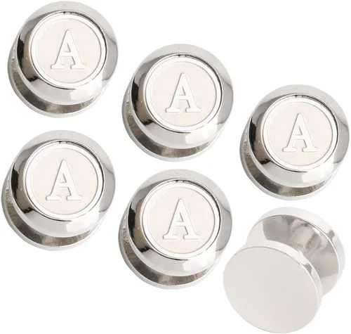 Miniatura 6 de Gemelos y tachuelas para hombre, camisas de esmoquin para negocios, boda, iniciales del alfabeto A-Z