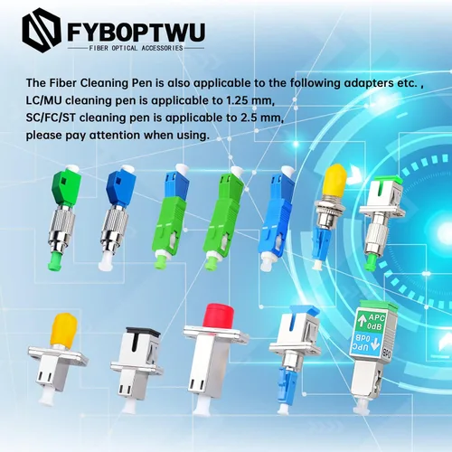 Miniatura 8 de 1 pc limpiador de fibra óptica Herramientas de fibra óptica Cleaing Pen para LC/MU 0.049 in Conector Más de 800 Limpia la cara del extremo