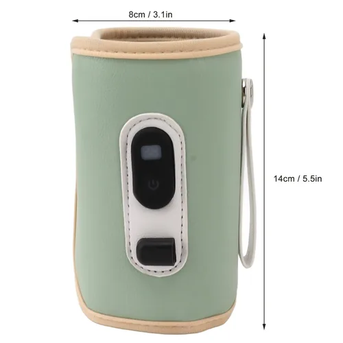 Miniatura 5 de Calentador de biberones de leche para bebés con pantalla digital USB, portátil de 5 velocidades para leche materna y agua (verde)