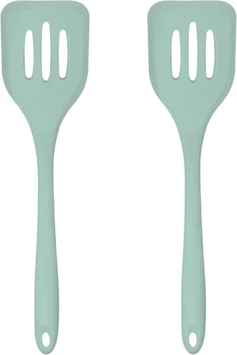Miniatura 13 de Juego de 4 utensilios de silicona – Espátula de goma, cepillo de repostería, espátula ranurada y paleta de arroz – Juego completo resistente al Rosa