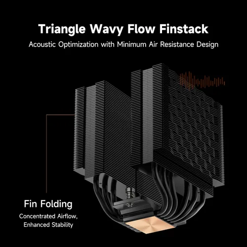 Miniatura 8 de PCCOOLER Enfriador de aire para CPU, 6 Heatpipes de doble torre con ventilador de alta presión PWM de 4.724 in, base de cobre niquelado, compatible