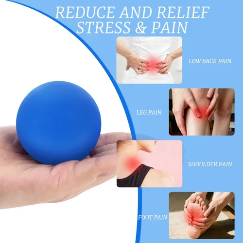 Miniatura 3 de ZUFECY Bola de masaje para pies y espalda, pelota de goma de 2.5 pulgadas para terapia de punto de activación, herramienta de liberación miofascial