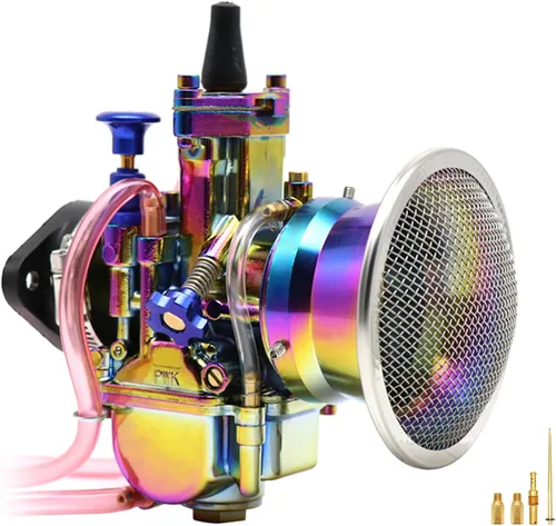 Colorido PWK - Kit de carburador de 0.827 in con filtro de aire y colector de admisión, ajuste universal para motores de 50 cc a 100 cc 2T 4T motos