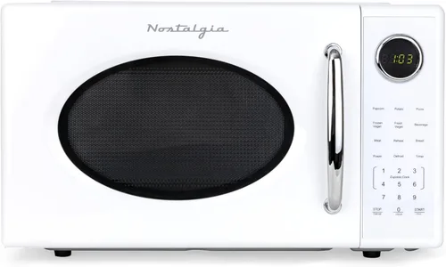 Miniatura 28 de Nostalgia Horno microondas retro compacto para encimera, 0.7 pies cúbicos, 700 vatios con pantalla digital LED, bloqueo para niños, interior fácil