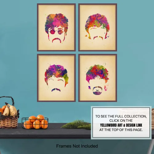 Miniatura 7 de Juego de póster de los Beatles, regalo para Paul McCartney, John Lennon, Ringo Starr, George Harrison, fanáticos de la música de los años 60