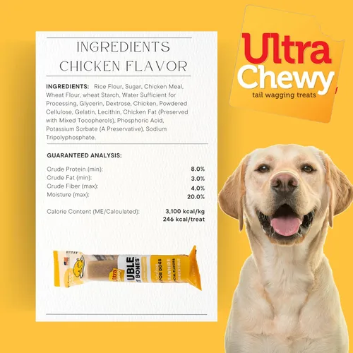 Miniatura 7 de Ultra Chewy Double Treat Bones Favorites, golosinas para perros, hechas en los Estados Unidos, golosinas saludables, fáciles de digerir, promueve