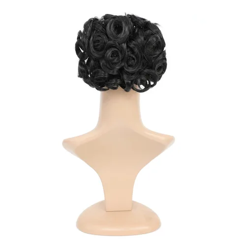 Miniatura 6 de SWACC Extensiones de Cabello Corto y Rizado Desordenado con Moño, Postizos de Cabello, Peines de Pelo de Estiramiento Fácil, Clips de Cola de Off