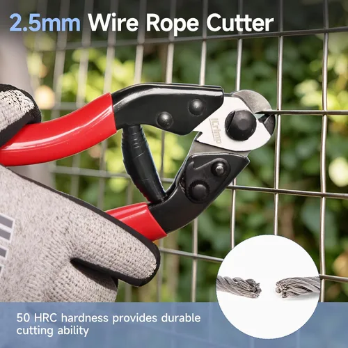 Miniatura 3 de iCrimp Cortador de cuerda de alambre de 0.098 in con hoja endurecida 50 HRC para bicicletas, aviones, cobre y cables eléctricos