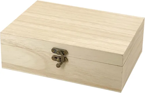 Miniatura 2 de Paquete de 6 cajas de madera sin terminar con tapa, caja de madera para proyectos de arte de bricolaje (8.3 x 6 x 2.7 pulgadas)