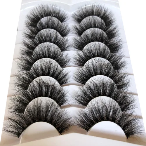 Miniatura 838 de Pooplunch - Pestañas postizas finas de visón sintético, estilo ojo de gato, naturales, cruzadas, tipo racimo, efecto 8D de volumen, tiras