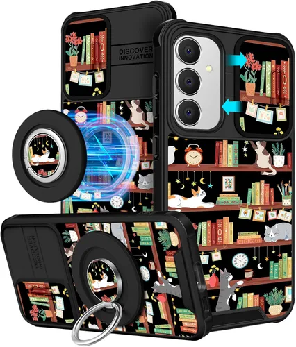 Miniatura 24 de Funermei Funda para teléfono Samsung Galaxy A15 5G - [2 en 1] Funda para teléfono de mujeres lindas chicas, diseño femenino de mariposa negra