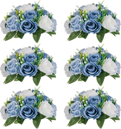 Miniatura 28 de Sziqiqi - 2 flores artificiales, flores de seda, 15 tallos para centros de mesa de flores o arreglos colgantes. Blanco puro