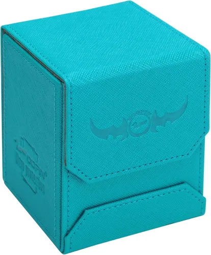 Zoopin - Caja de cuero cian para cartas coleccionables, MTG, Yugioh, Pokeman, TES Legacy, Munchkins CCG Decks y también fichas pequeñas o dados,