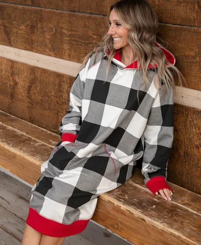 Miniatura 141 de Lazy One Sudadera con capucha de gran tamaño, ropa de dormir cómoda, vestido de suéter para mujer