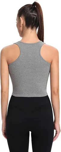 Miniatura 4 de Femdouce Camisetas sin mangas para mujer, camisetas sin mangas para entrenamiento, espalda cruzada, deportivas, camisetas básicas para correr
