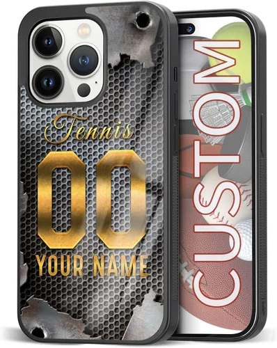 Miniatura 28 de Fundas de teléfono personalizadas con nombre, diseño vintage con textura de metal para iPhone 6, 7, 8, 11, 12, 13, 14, 15, 16, 17 Pro Max Plus Mini