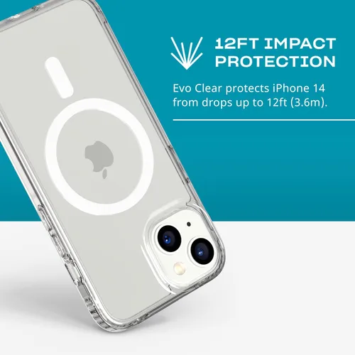 Miniatura 4 de tech21 Funda transparente para iPhone 14 Evo Clear compatible con MagSafe®, resistente a los arañazos, absorbe los golpes y protección contra caídas