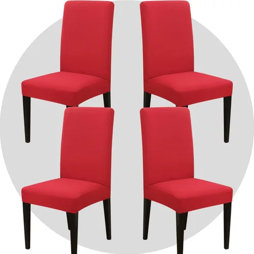 Miniatura 37 de Juego de 6 fundas elásticas para sillas de comedor, color blanco hueso, elásticas, lavables, extraíbles para cocina, hotel, restaurante Blanco roto