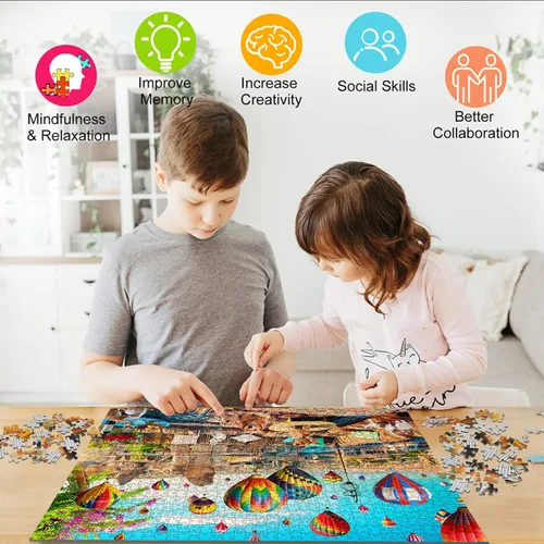 Miniatura 5 de Jigsaw Puzzles 1000 Pieces -1000 Piece Puzzles for Adults 1000 Pieces Pieces Puzzle Game Decompression Toys hot air Ball Puzzle
