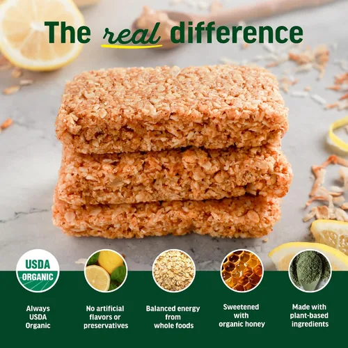 Miniatura 6 de Kate's Real Food Barras de granola orgánicas paquete de 12 unidades, energía limpia, ingredientes orgánicos, sin gluten, sin OMG, aperitivo