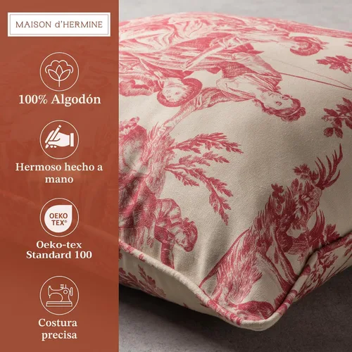 Miniatura 2 de Maison d' Hermine The Miller - Funda de cojín decorativa 100 % de algodón, tejido Toile de Jouy Para sofá, sillón, dormitorio, hogar, sala