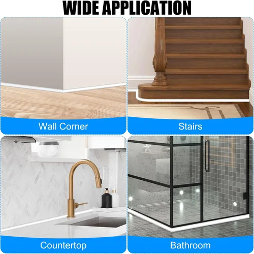 Miniatura 7 de MYFAMIREA Moldura Flexible de Cuarto de Círculo de 39 Pulgadas Despegar y Pegar Moldura de Goma de Cuarto de Círculo Autoadhesiva Moldura de Borde