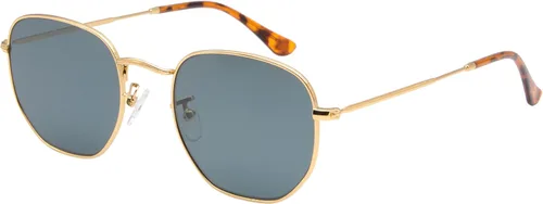 Gafas de sol hexagonales con lente de vidrio retro para hombres y mujeres marco de metal cuadrado vintage con lentes planas 2126in tamaño grande